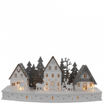 Festive Lit Christmas Village Scene - 44cm
