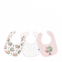 Kikka Boo Cotton Bibs Set - Savanna Pink - 3 pcs