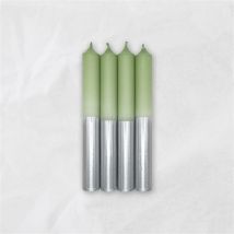 Stabkerzen Silver x Pistachio, 18cm, 4er Set