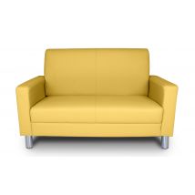 Divano 2 posti in ecopelle giallo senape - Charlie - DI-CHA32PU