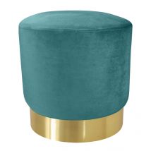 Pouf in velluto verde petrolio, poggiapiedi - Zivago - PO26ZIBM