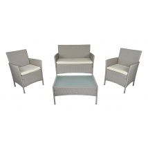 Salotto da giardino in rattan, set di divani da esterno in polyrattan tortora RT-E03ZB