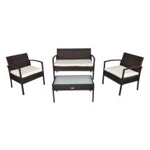 Salotto da giardino in rattan, set di divani da esterno in polyrattan marrone - Martino - RT-M09ZB