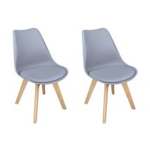 Sedia in plastica con piede in legno mod. Mia (2 pz.) Colore: Grigio SD01MIPL