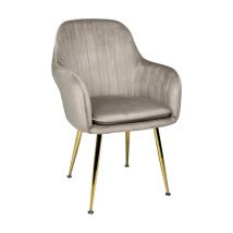 Sedia da pranzo in velluto poltroncina vintage tortora - Celine - SDPL03CEPD