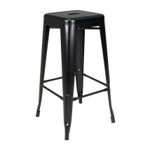 Sgabello bar cucina impilabile, sgabello industriale in metallo mod. Maggie (2 pz.) Colore: Nero SG10MAM