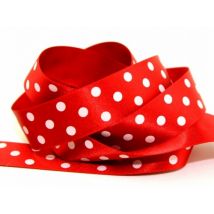 Berisfords Polka Dot Ribbon 15 Red