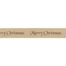 Berisfords Merry Christmas Ribbon (Value Roll) 50 Cream