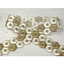 Stephanoise Metallic Floral Braid Trim Gold & Ivory