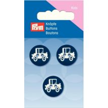 Prym Car Round Buttons Blue