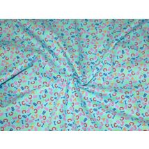 Printed Polycotton Fabric Blue & Multicoloured