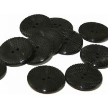 Dill Round Textured Buttons (Value Pack) Black