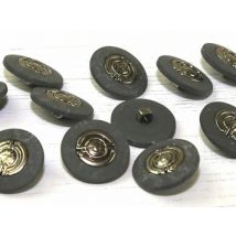 Dill Round Shank Buttons Grey