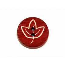 Dill Maple Leaf Buttons Brick Red