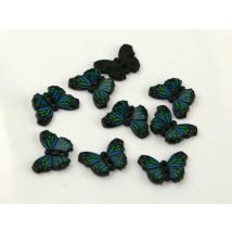 Dill Butterfly Buttons Black/Blue/Green