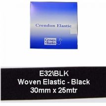 Hemline Flat Woven Elastic Black
