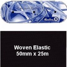 Hemline Flat Woven Elastic Black