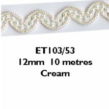 Essential Trimmings Beaded Chevron Trim Cream