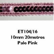 Essential Trimmings Sequin Metallic Edged Trim Pale Pink