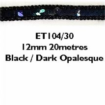 Essential Trimmings Sequin Metallic Edged Trim Black/Dark Opalesque