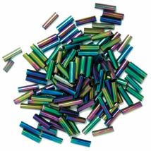 Craft Factory Glass Bugle Beads Rainbow