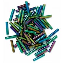Craft Factory Glass Bugle Beads Rainbow
