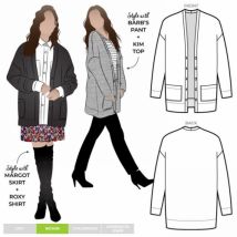 Style Arc Paper Sewing Pattern Sabel Boyfriend Knit Cardi