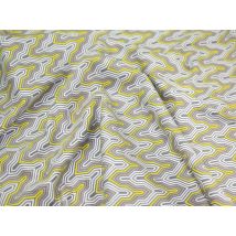 Camelot Fabrics 100% Cotton Poplin Fabric Yellow & Grey