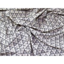 John Louden Cotton Canvas Fabric Grey on Natural Seeded