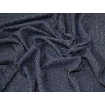 Lady McElroy Lurex Textured Stretch Knit Fabric Navy Blue