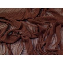 Lady McElroy Crinkle Sheer Chiffon Fabric Conker Brown