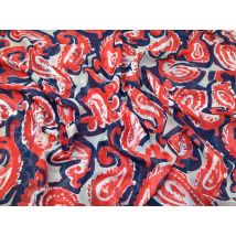 Lady McElroy Sheer Chiffon Fabric Red White Blue