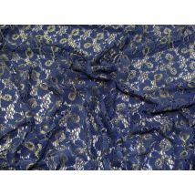 Lady McElroy Metallic Lace Fabric Blue & Gold