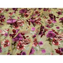 John Kaldor Arian Burn Out Sheer Chiffon Fabric Pink on Gold