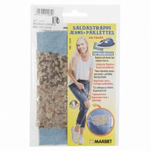 Marbet Iron On Denim Patch with Sequins