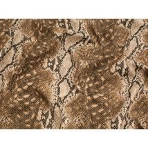 Minerva Core Range Snakeskin Faux Leather Fabric Brown