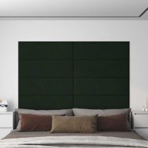 Pannelli Murali 12 pz Verde Scuro 90x30 cm Velluto 3,24 m² 343921