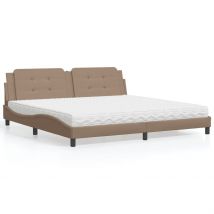 Letto con Materasso Cappuccino 200x200cm Similpelle 3208891