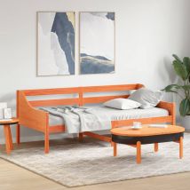 Dormeuse senza Materasso Marrone Cera 90x200 cm Legno di Pino 842833