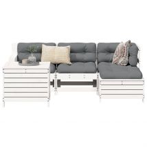 Set Salotto da Giardino 5 pz Bianco in Legno Massello di Pino 3250485
