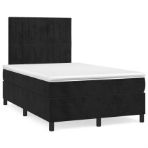 Giroletto a Molle con Materasso Nero 120x190 cm in Velluto 3270009