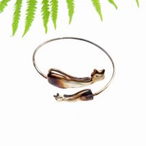 Bransoletka srebrna - mały i duży kot bury