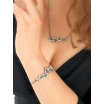 Bransoletka srebrna z barwinkami