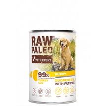 Hundenassfutter – Raw Paleo Puppy Truthahn &amp; Kabeljau und Kürbis 400g Dose