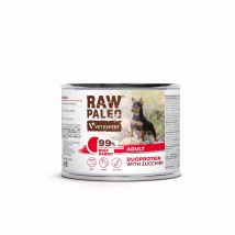 Hundenassfutter – Raw Paleo Adult Rind mit Kaninchen und Zucchini 200g Dose