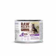 Hundenassfutter – Raw Paleo Adult Ente &amp; Wildschwein und Blaubeeren 200g Dose