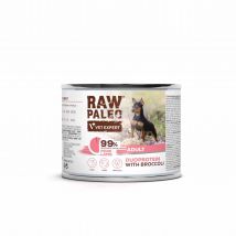 Hundenassfutter – Raw Paleo Adult Schwein, Lamm und Brokkoli 200g Dose