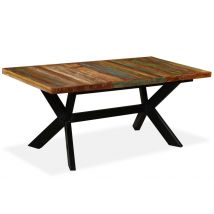 Table de salle à manger Bois massif recyclé Acier 180 cm