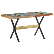 Table de salle à manger 140x70x76cm Bois de récupération massif