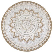 Tapis de sol Jute tressée imprimée 240 cm Rond